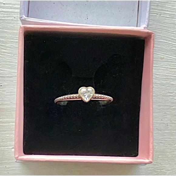 Pandora Heart Ring, Authentic, Sterling Silver, .5 Cubic Zirconium Stone, in Box - Picture 2 of 8